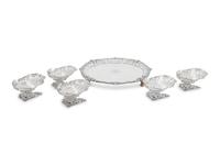 A Set of Five Edward VII Silver Salt Cellars