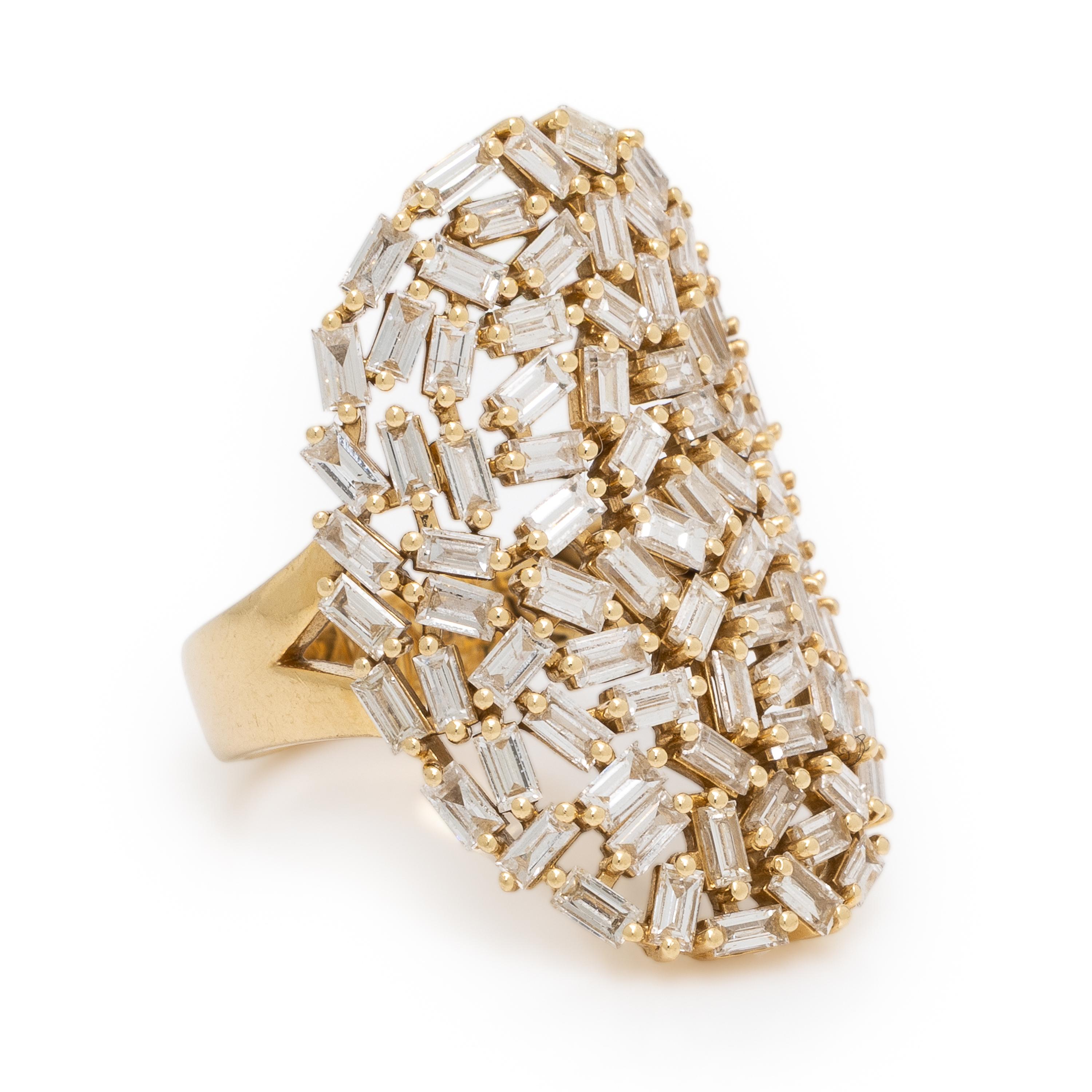 Diamond and Yellow Gold Cluster Ring