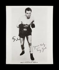 A Group of Middleweight Boxing Champion Rocky Graziano, Tony Zale and Jake LaMotta Signed Autograph Photographs,