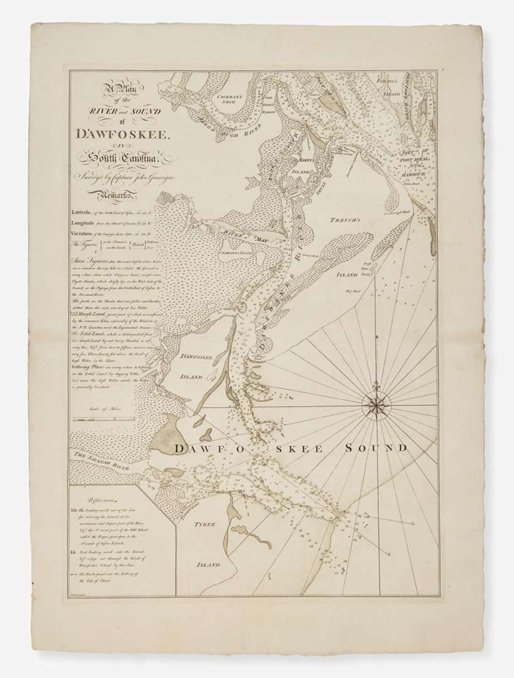 [Maps & Atlases] (Faden, William): A Plan of the River and Sound of D'Awfoskee, in South Carolina...
