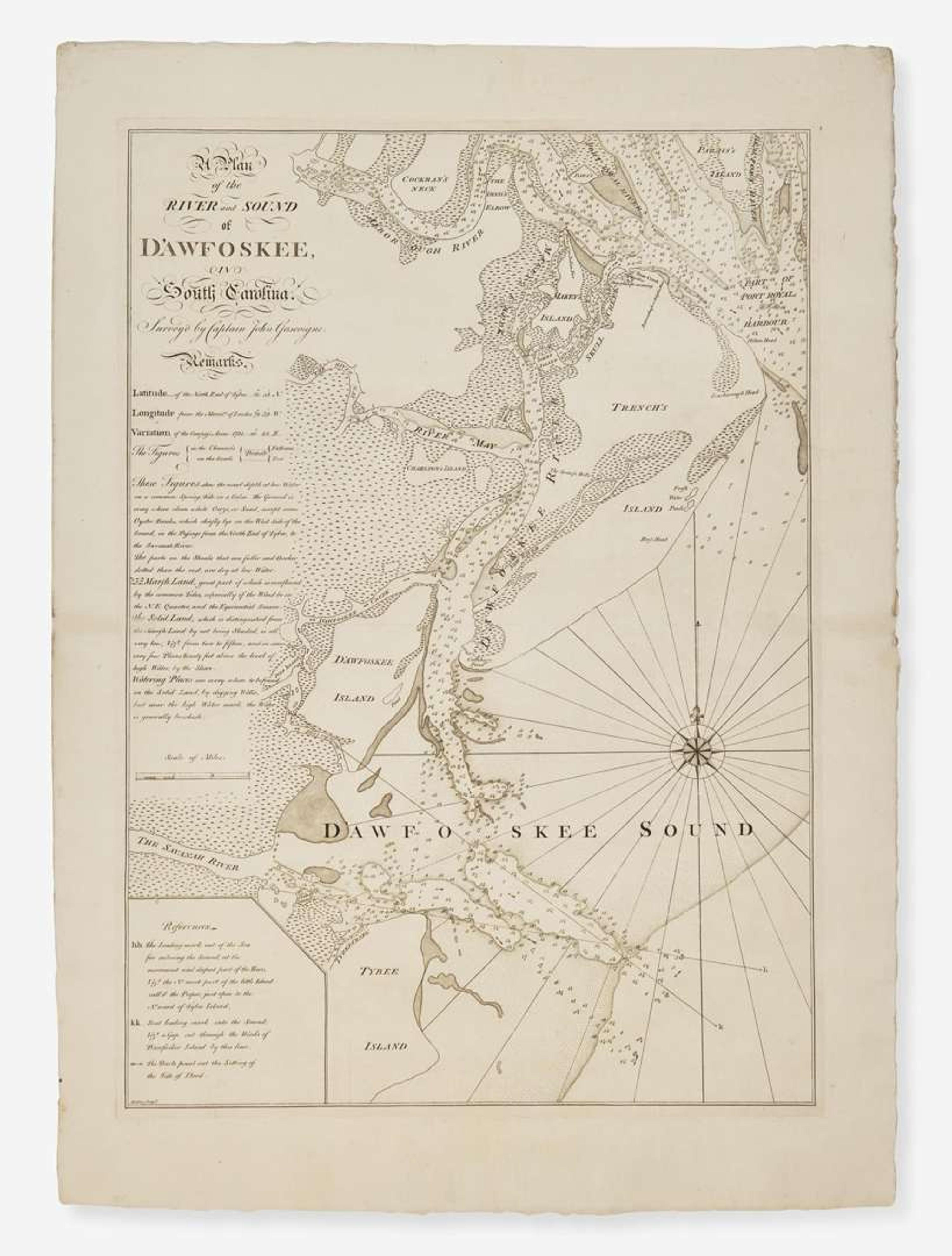 [Maps & Atlases] (Faden, William): A Plan of the River and Sound of D'Awfoskee, in South Carolina...