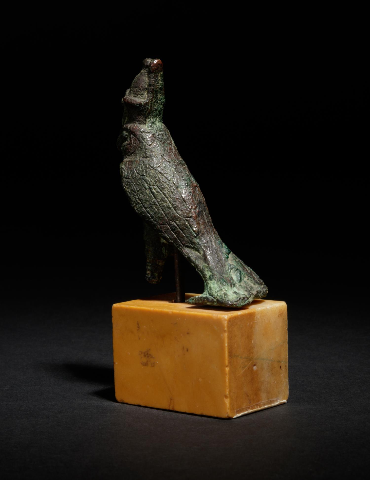 An Egyptian Bronze Horus Falcon