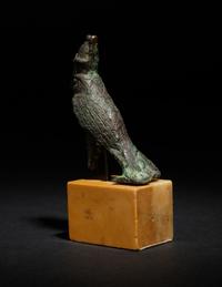 An Egyptian Bronze Horus Falcon