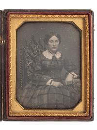 [EARLY PHOTOGRAPHY]. A group of 17 daguerreotype portraits featuring sitters with ornate, unusual, or highly visible chairs, including: