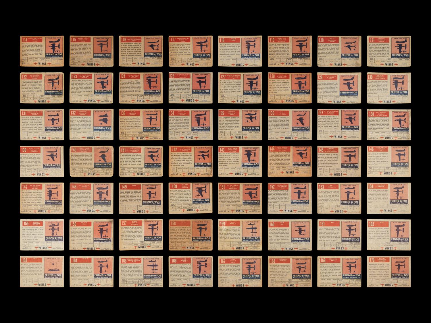 A Near Set of 1952 Topps Wings Cards (198/200)