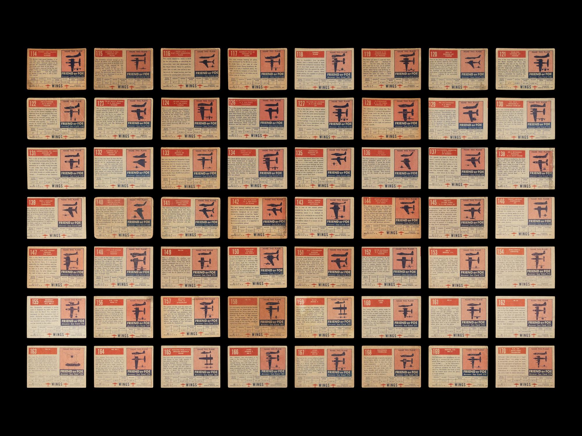 A Near Set of 1952 Topps Wings Cards (198/200)