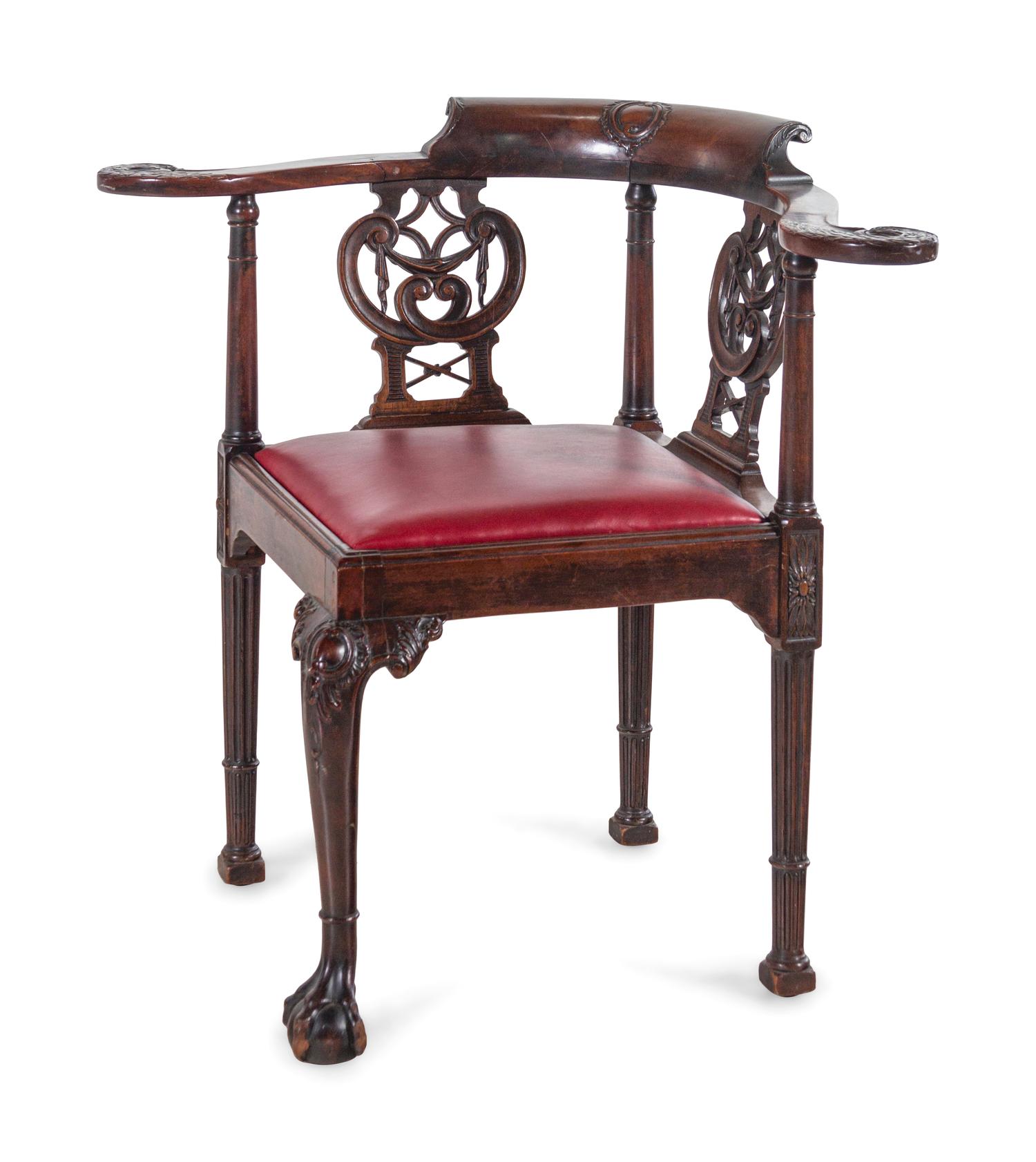 A George III Style Mahogany Corner Chair