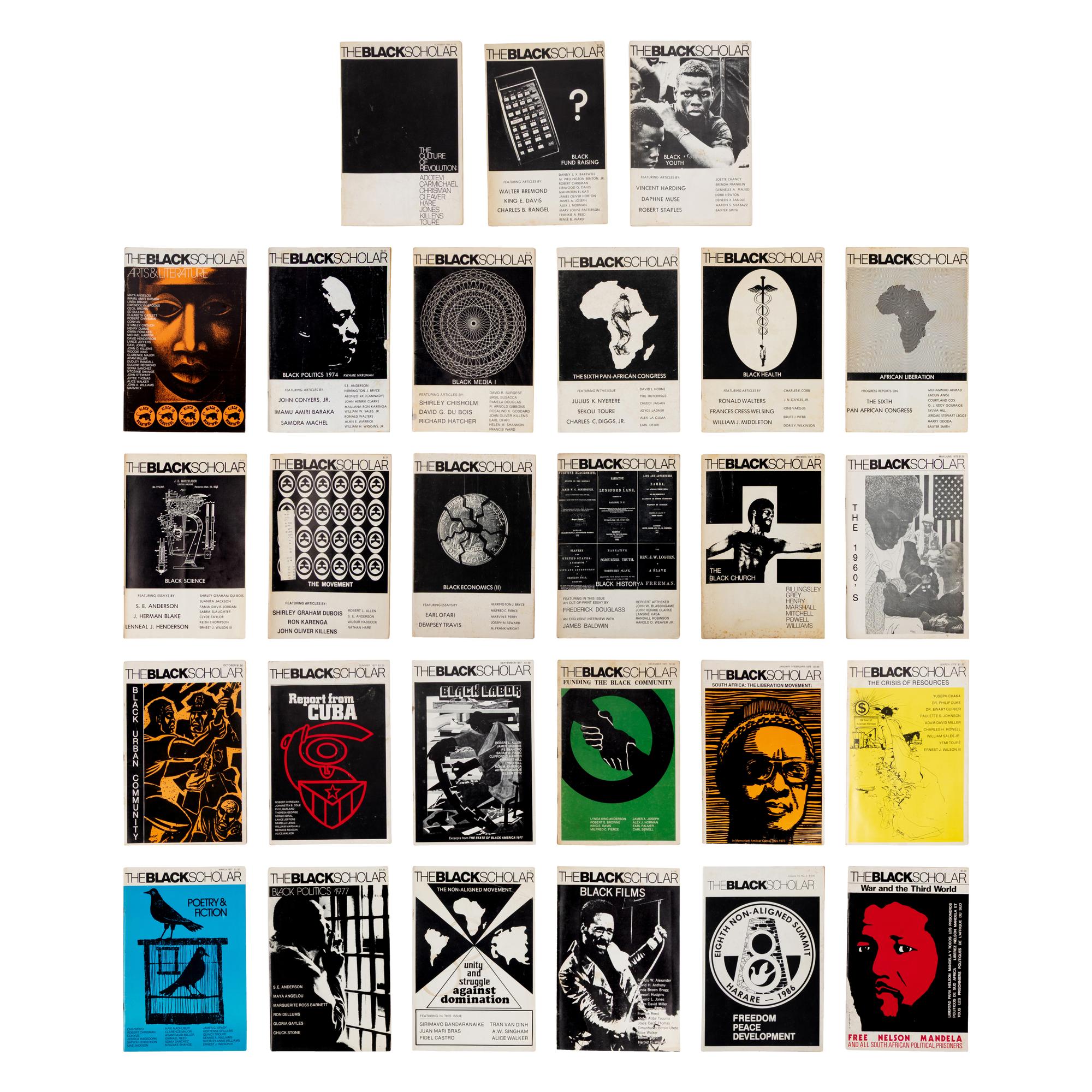 [African-Americana] Chrisman, Robert, et al., (editor). Group of 27 issues of "The Black Scholar"
