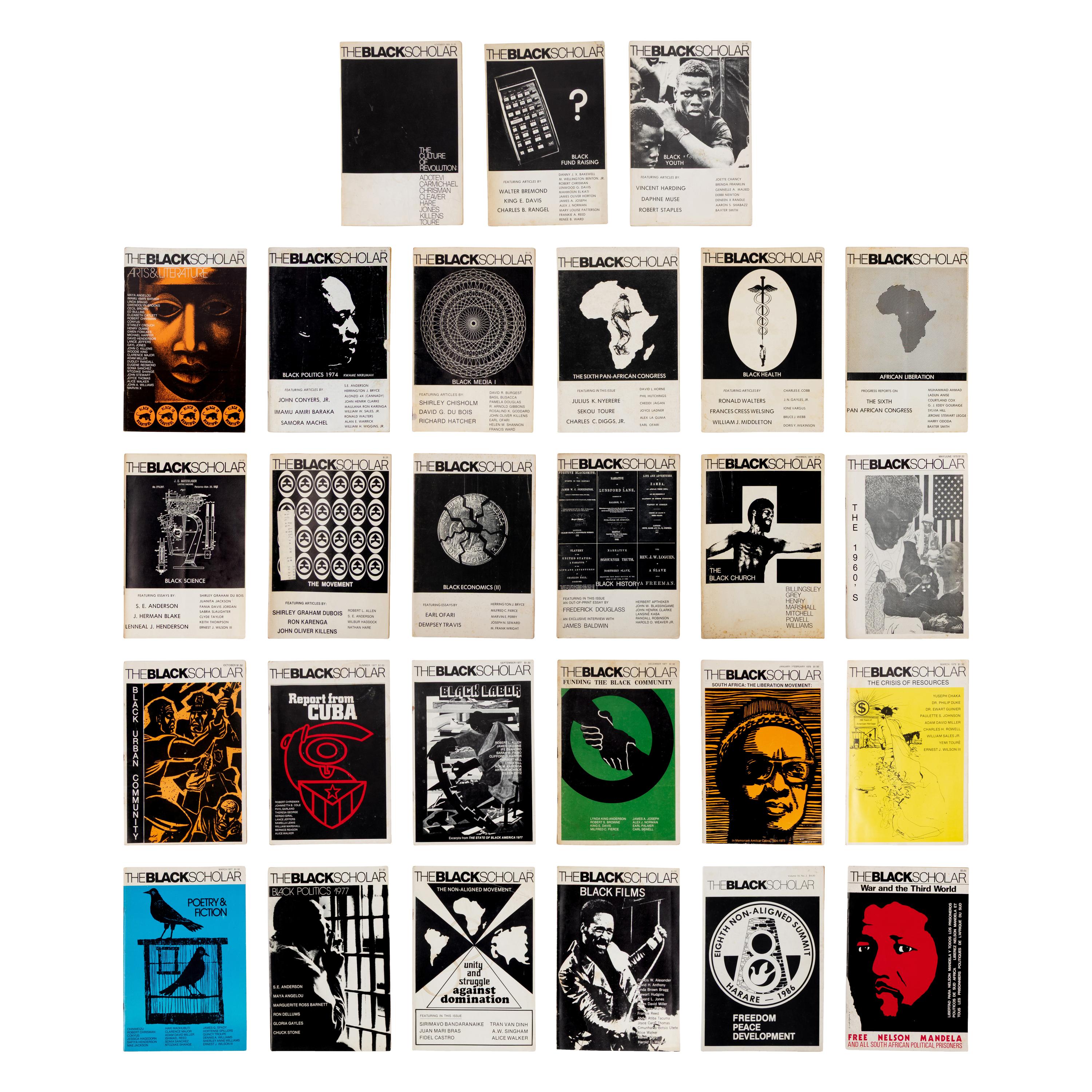 [African-Americana] Chrisman, Robert, et al., (editor). Group of 27 issues of "The Black Scholar"