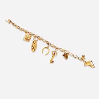 A 14K Yellow Gold Charm Bracelet