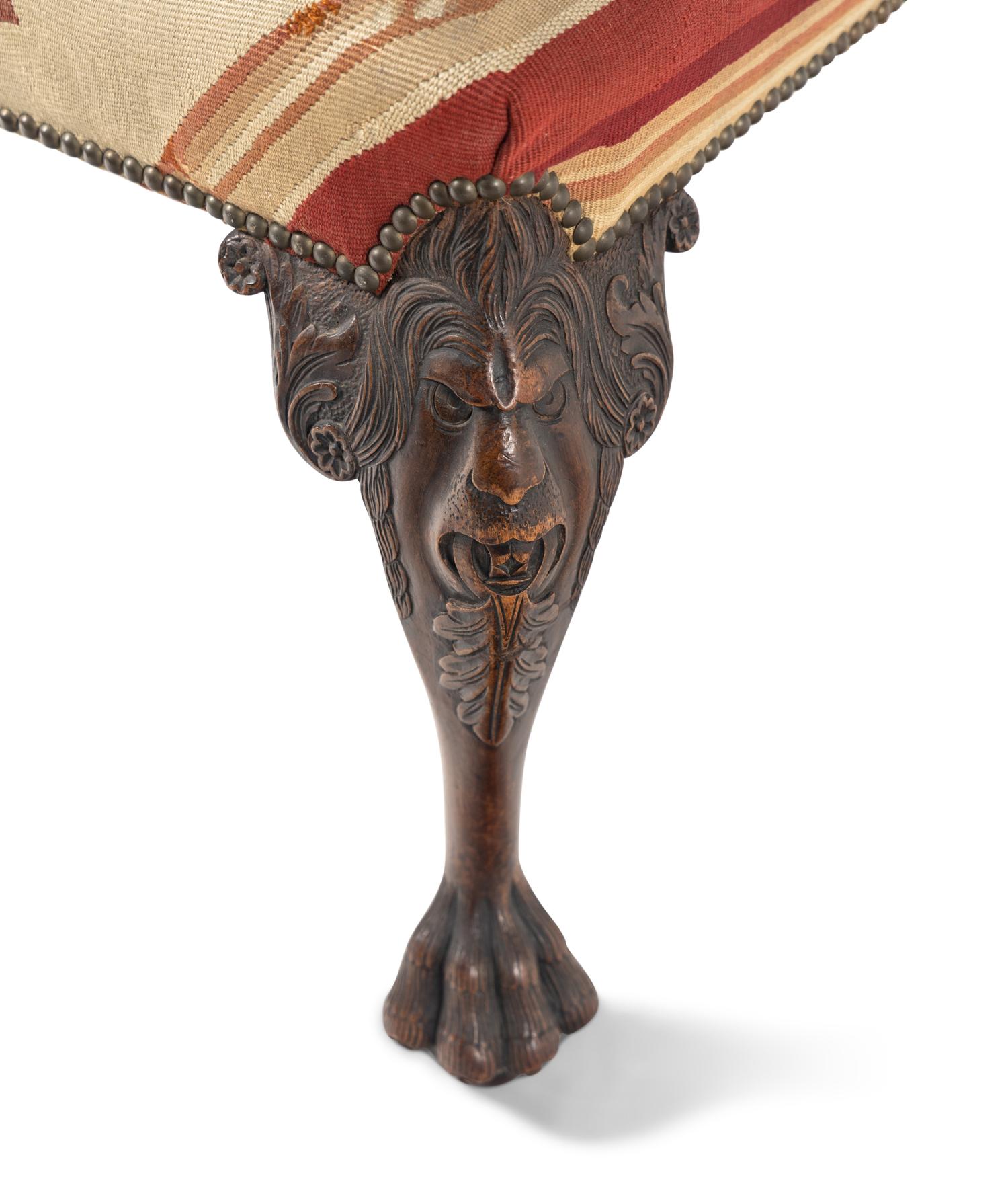 A George II Style Carved Mahogany Stool
