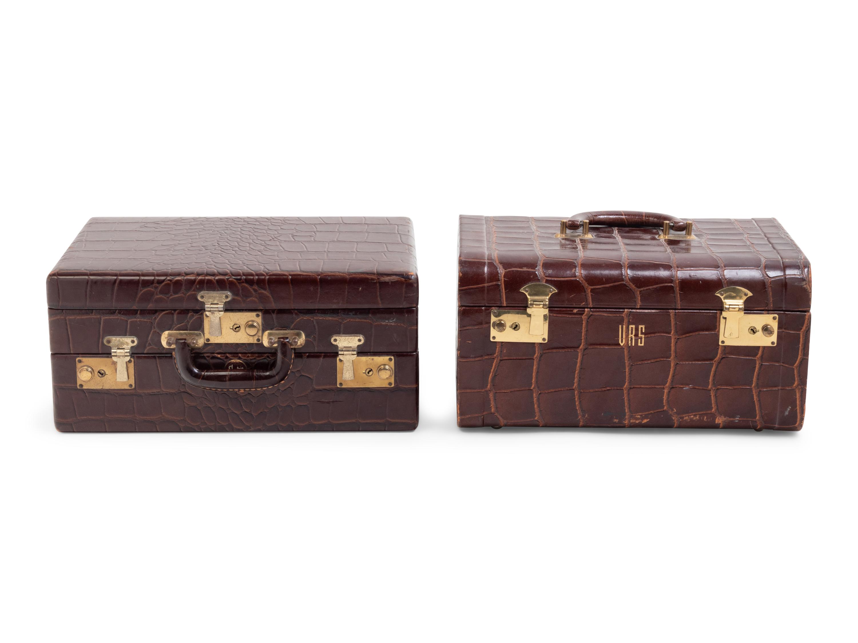 Two Leather Veneered Valises