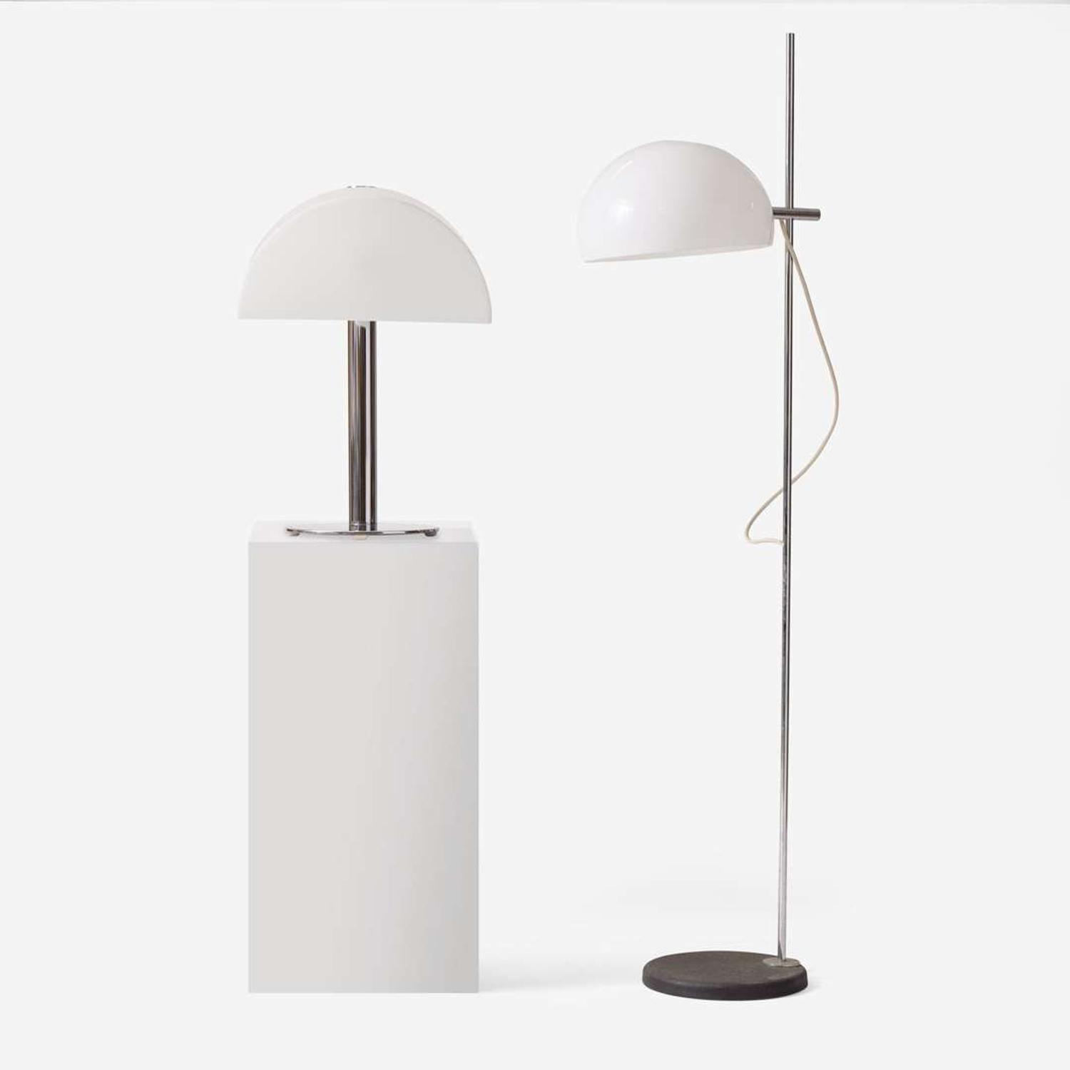 Modern A Table Lamp and Adjustable Floor Lamp, circa 1960s