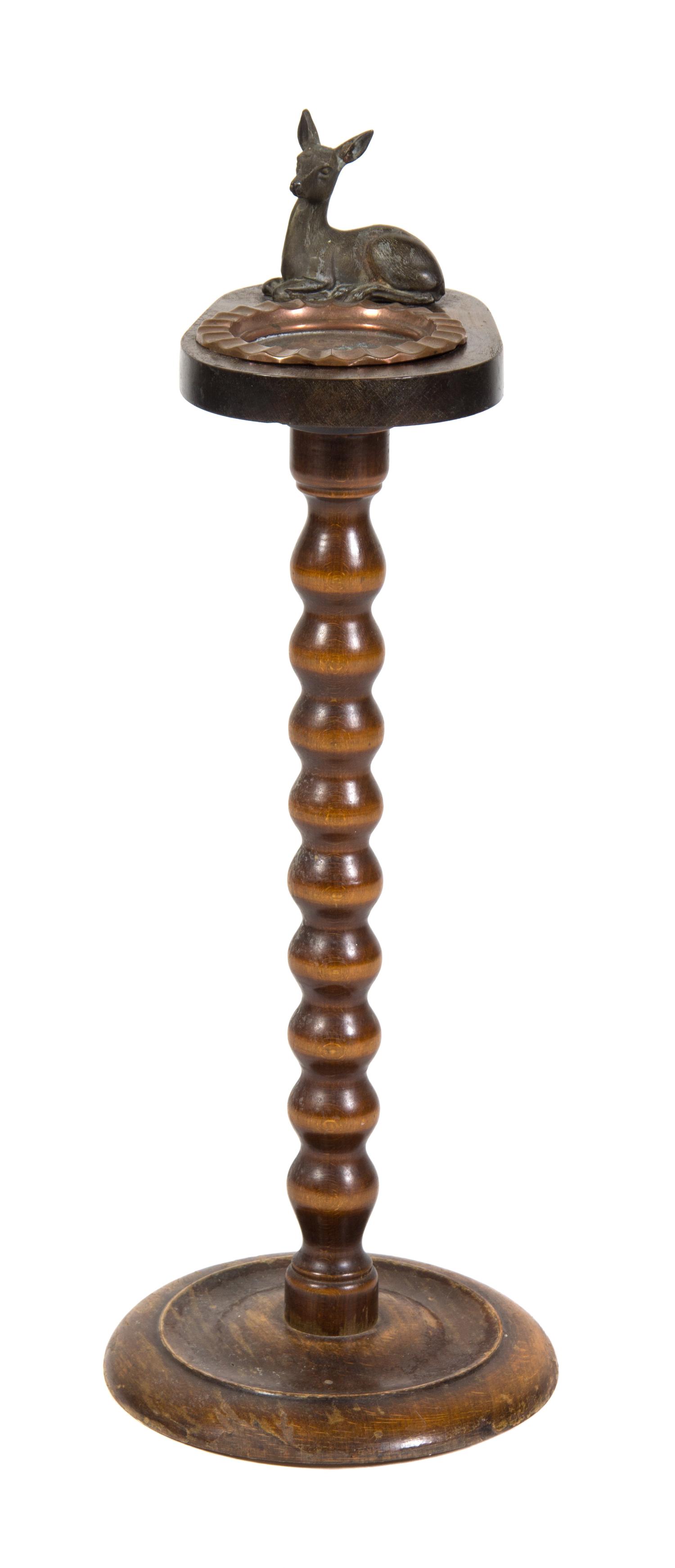 A Victorian Walnut Smoking Stand Height 24 1/2 inches.