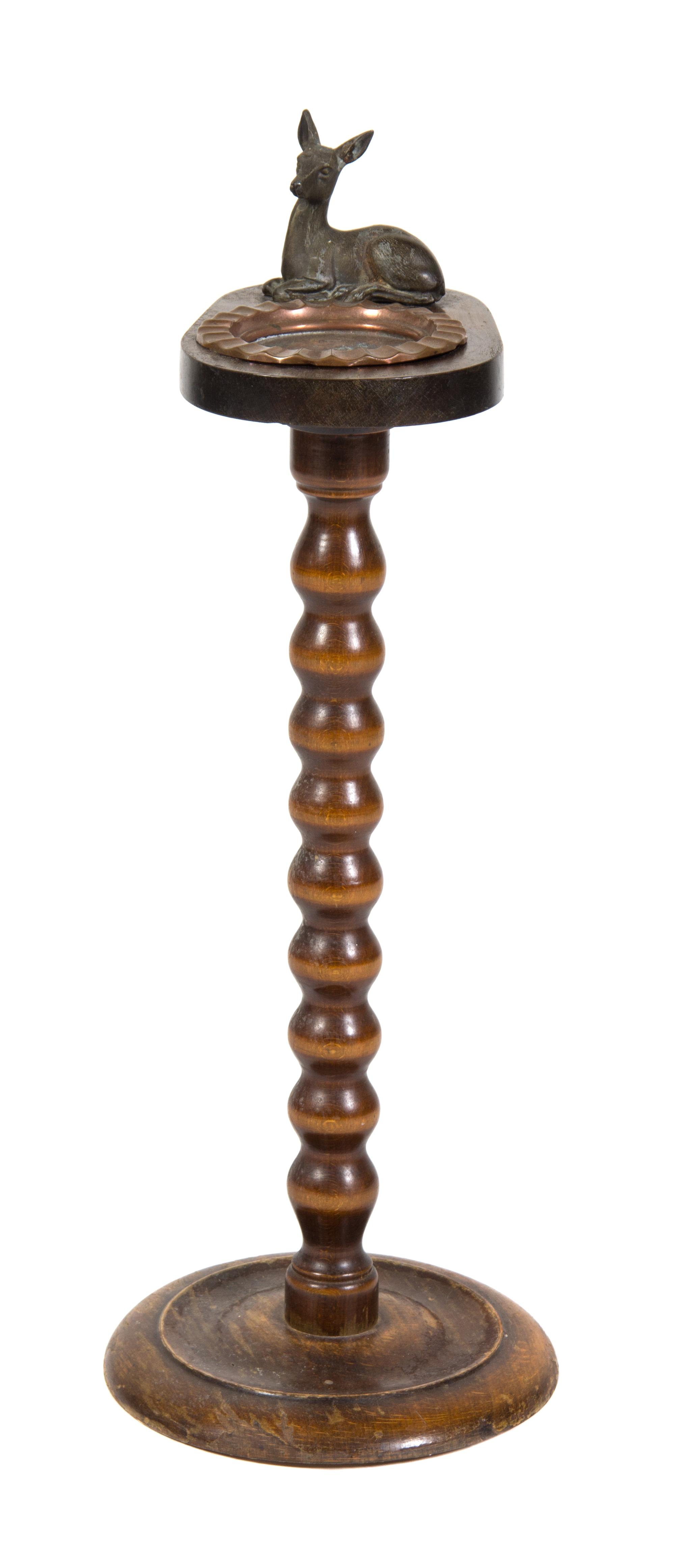 A Victorian Walnut Smoking Stand Height 24 1/2 inches.