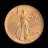 A United States 1909-S St. Gaudens $20 Gold Coin