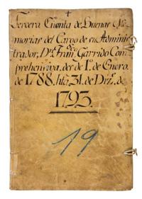 DON FRANCISCO GARRIDO AND ASSOCIATES Account Ledger, in Spanish, manuscript on paper [Peru, Lima, 1788–1793]