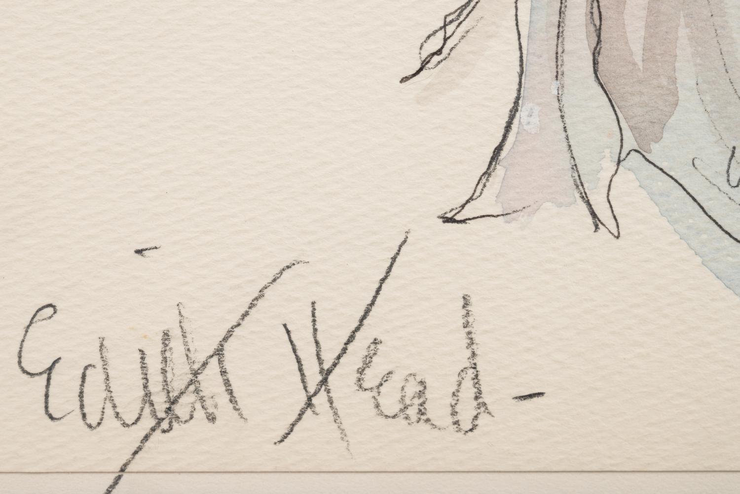 Edith Head Costume Illustration for Elizabeth Taylor in Blue Bird , c1976