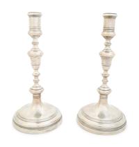A Pair of English Weighted Silver Candlesticks