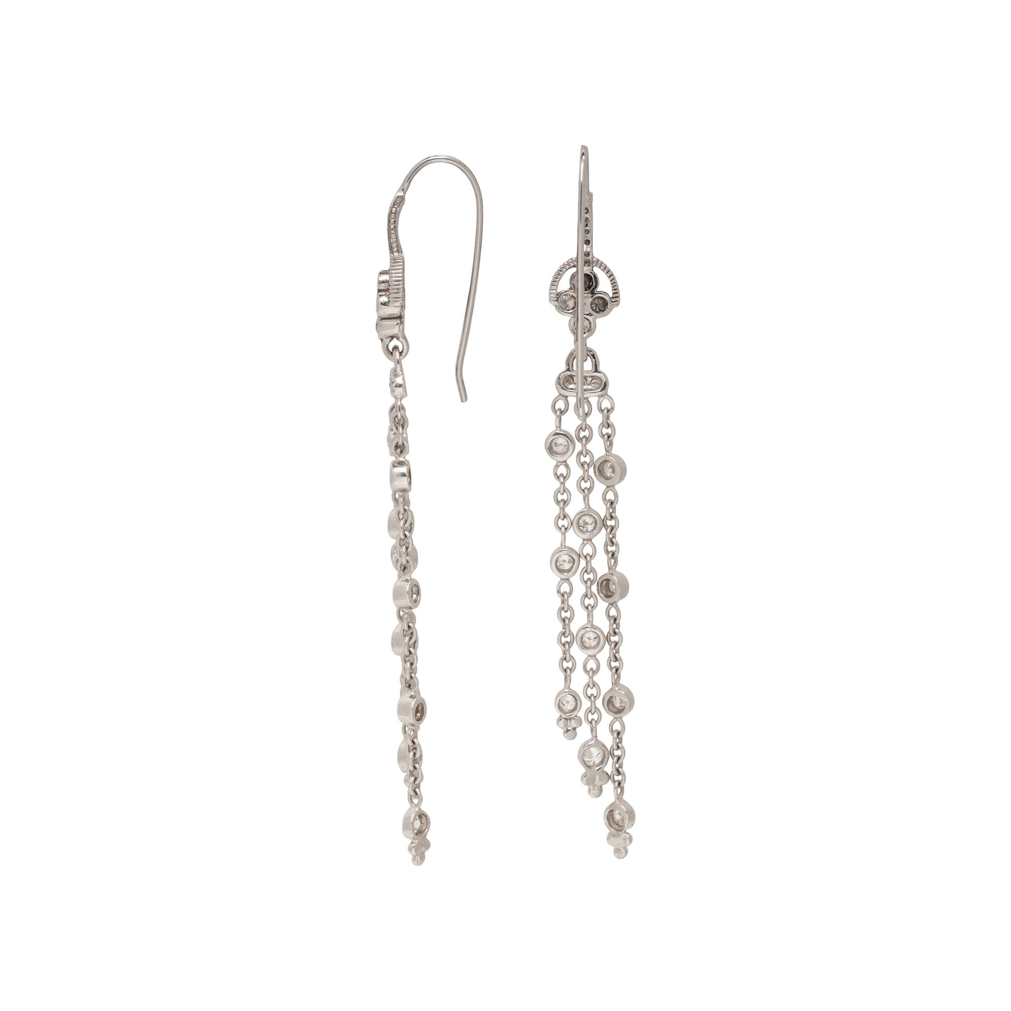 WHITE GOLD AND DIAMOND FRINGE EARRINGS
