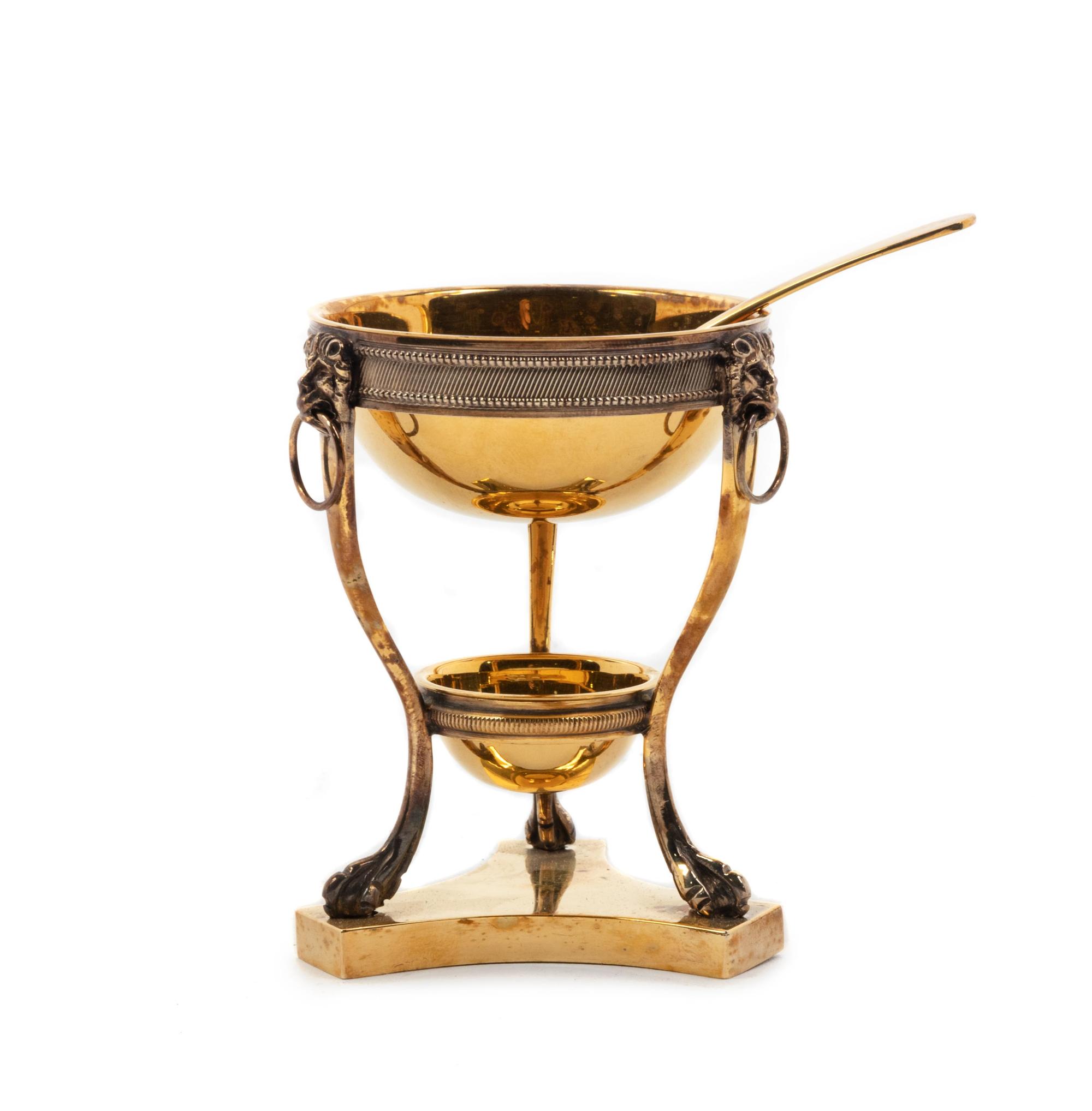 A Tiffany & Co. Silver-Gilt Double Bowl Salt Cellar