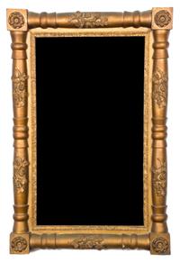 An American Empire Giltwood Mirror Height 32 3/4 x width 15 1/2 inches. — 19TH CENTURY
