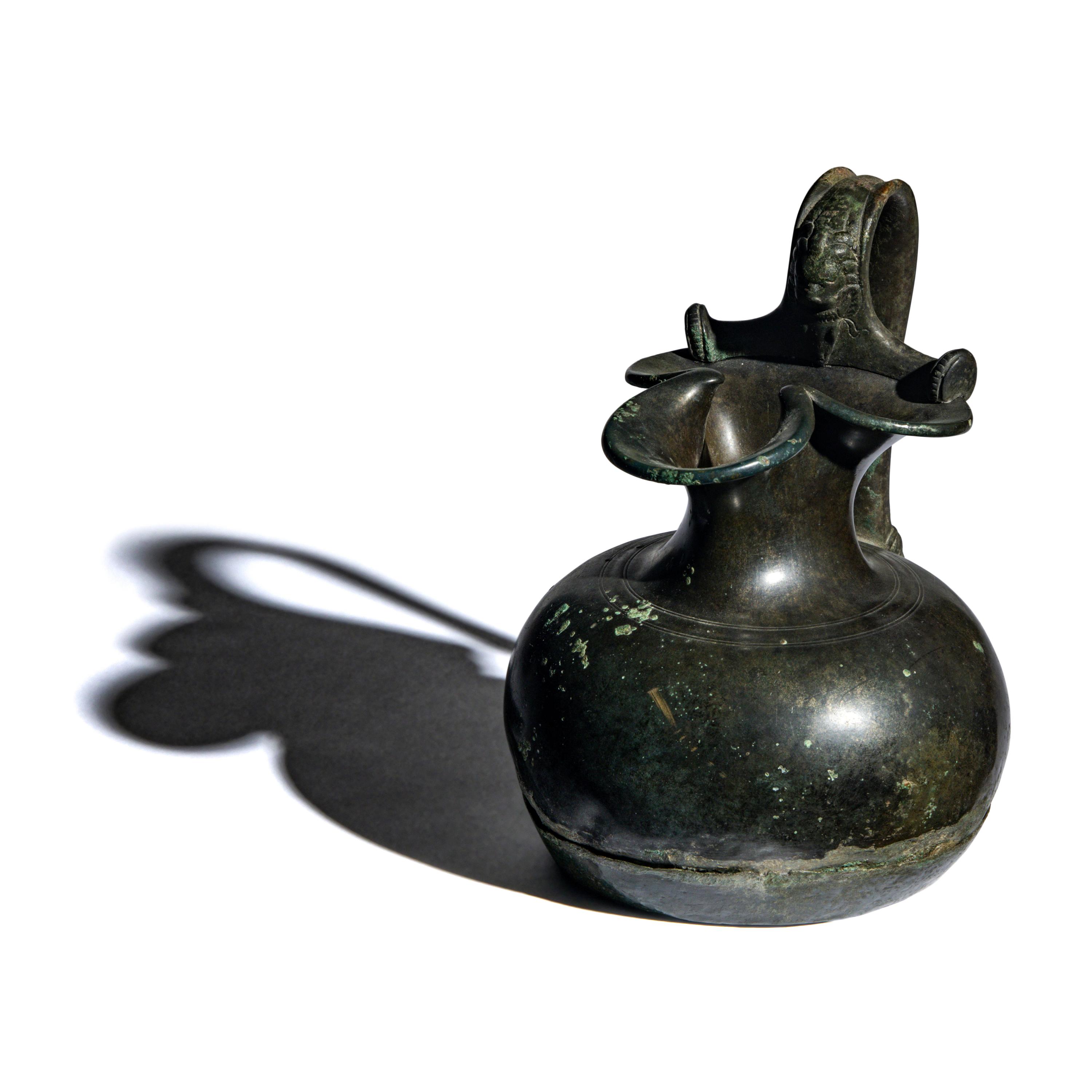 A Roman Bronze Trefoil Oinochoe