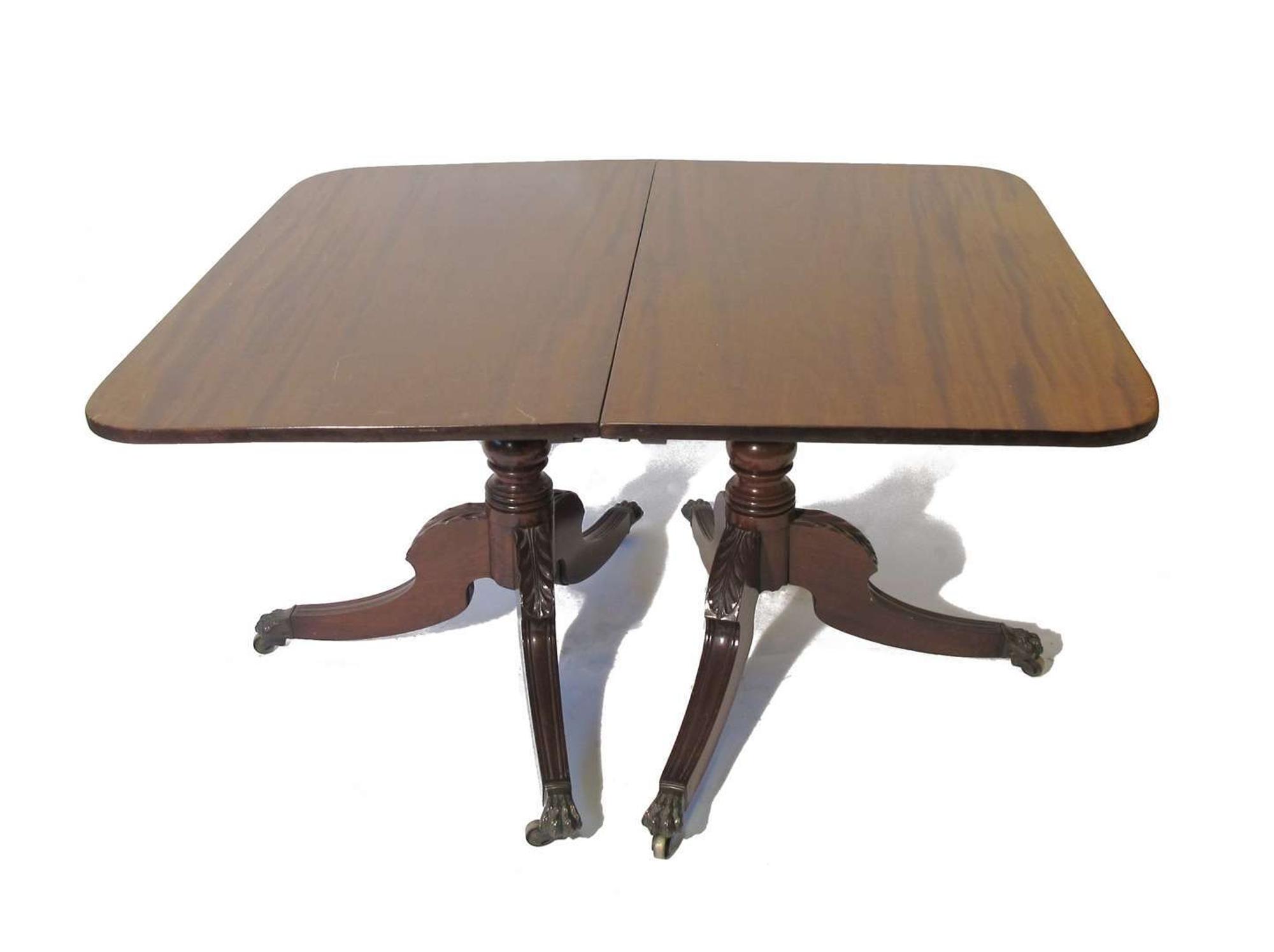 Classical double pedestal dining table england or america, early 19th century