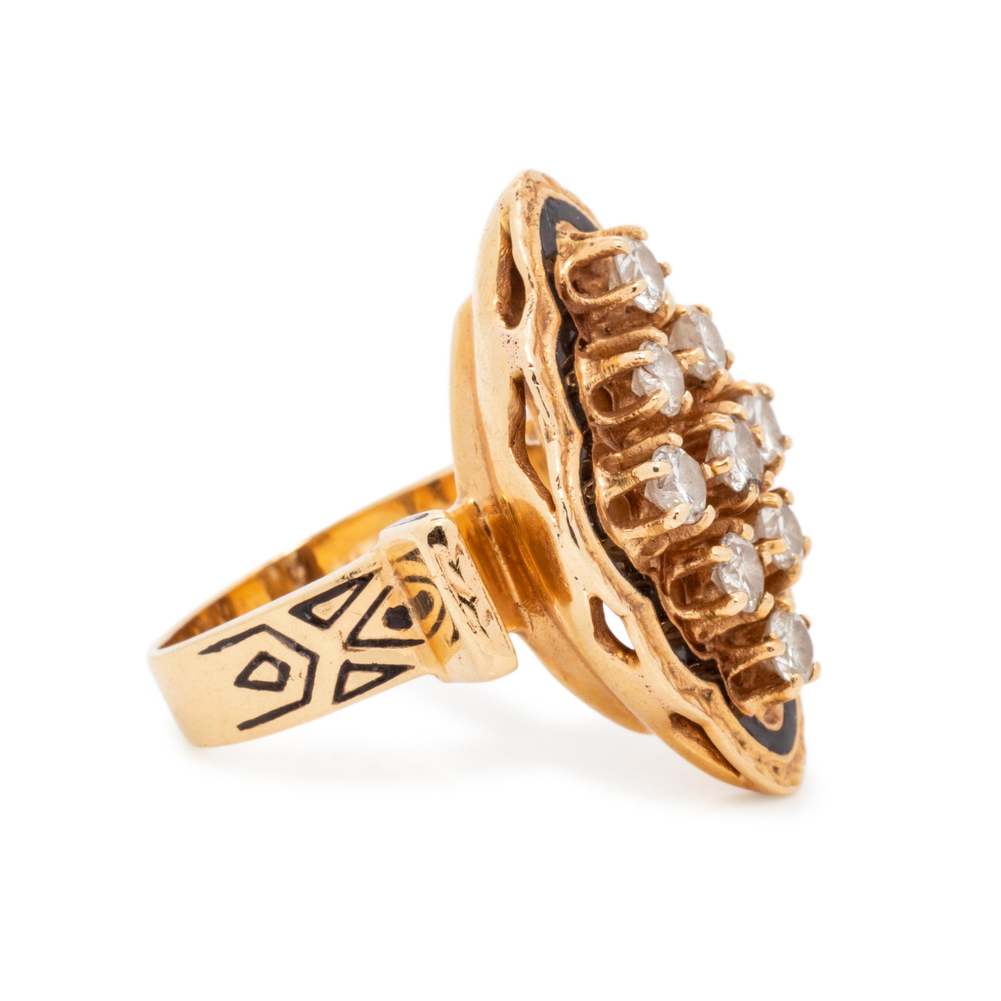 DIAMOND AND ENAMEL RING