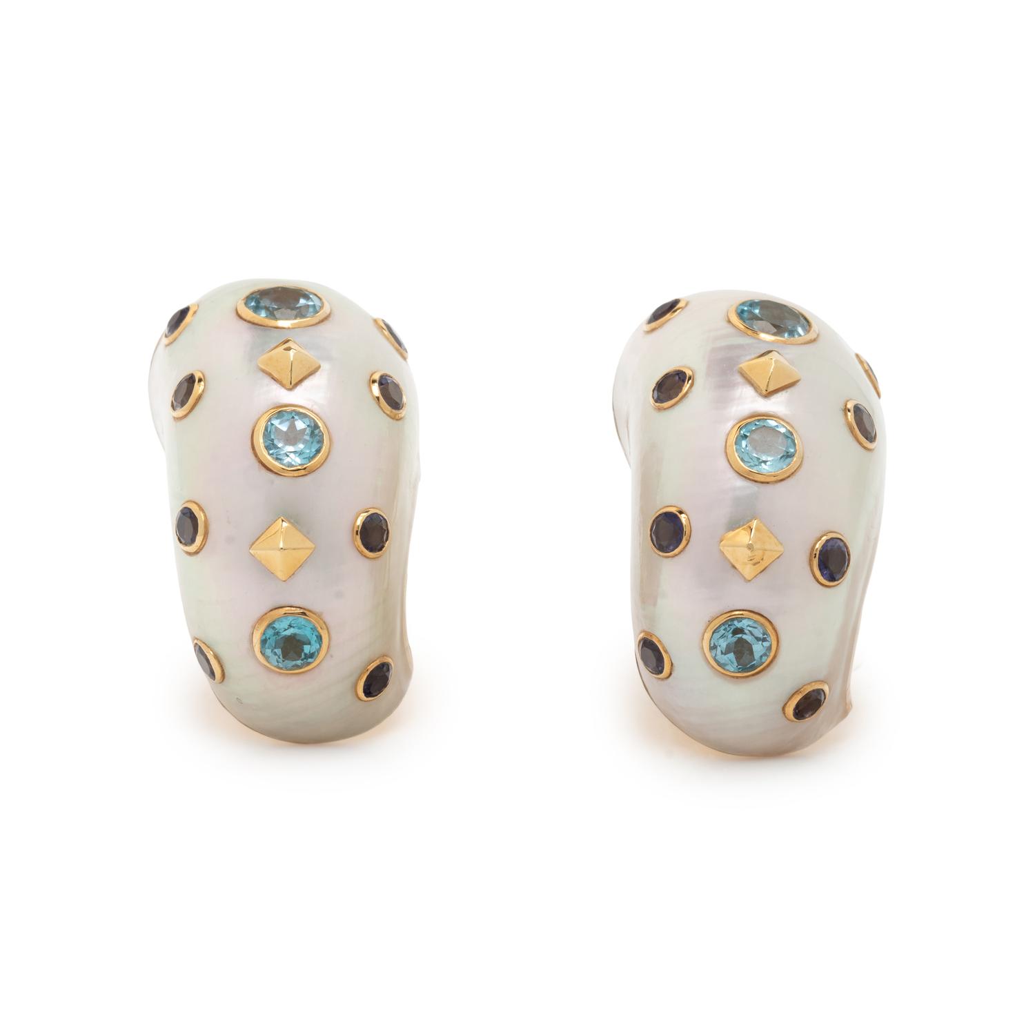 TRIANON, TURBO SHELL AND MULTIGEM EARRINGS