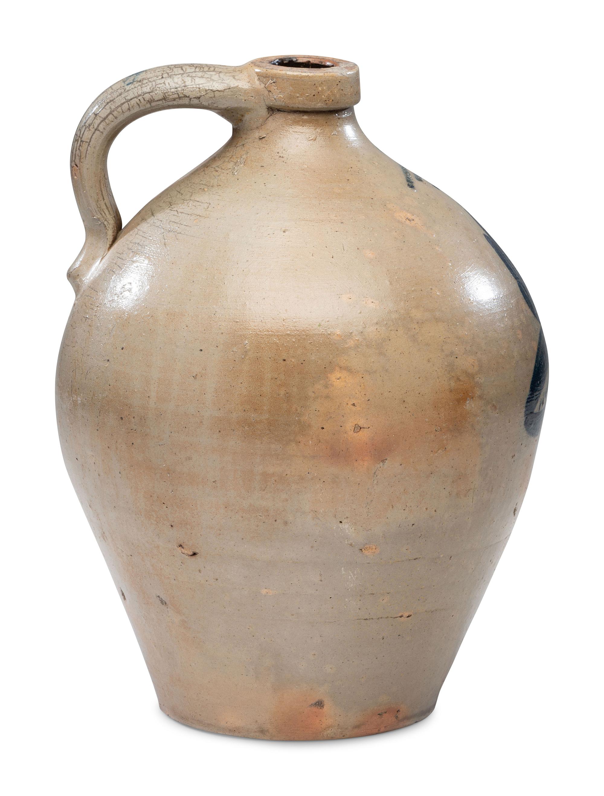 A Rare Thurston and Clemmer Three-Gallon Cobalt Decorated Stoneware Jug