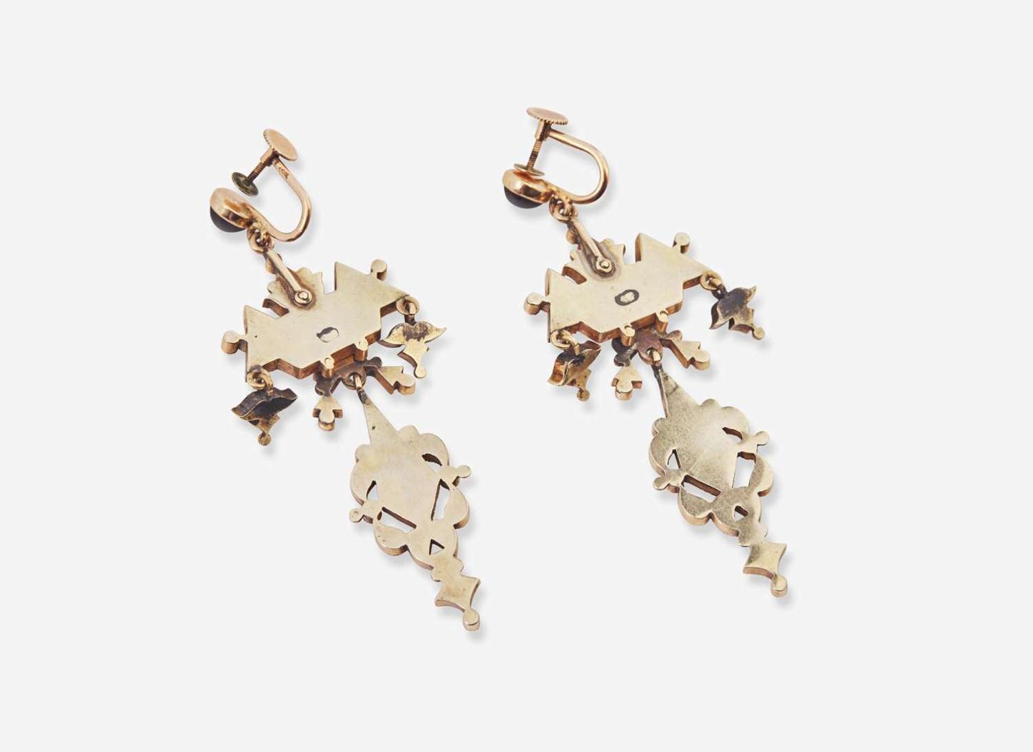 A Pair of Victorian Onyx Drop Earrings