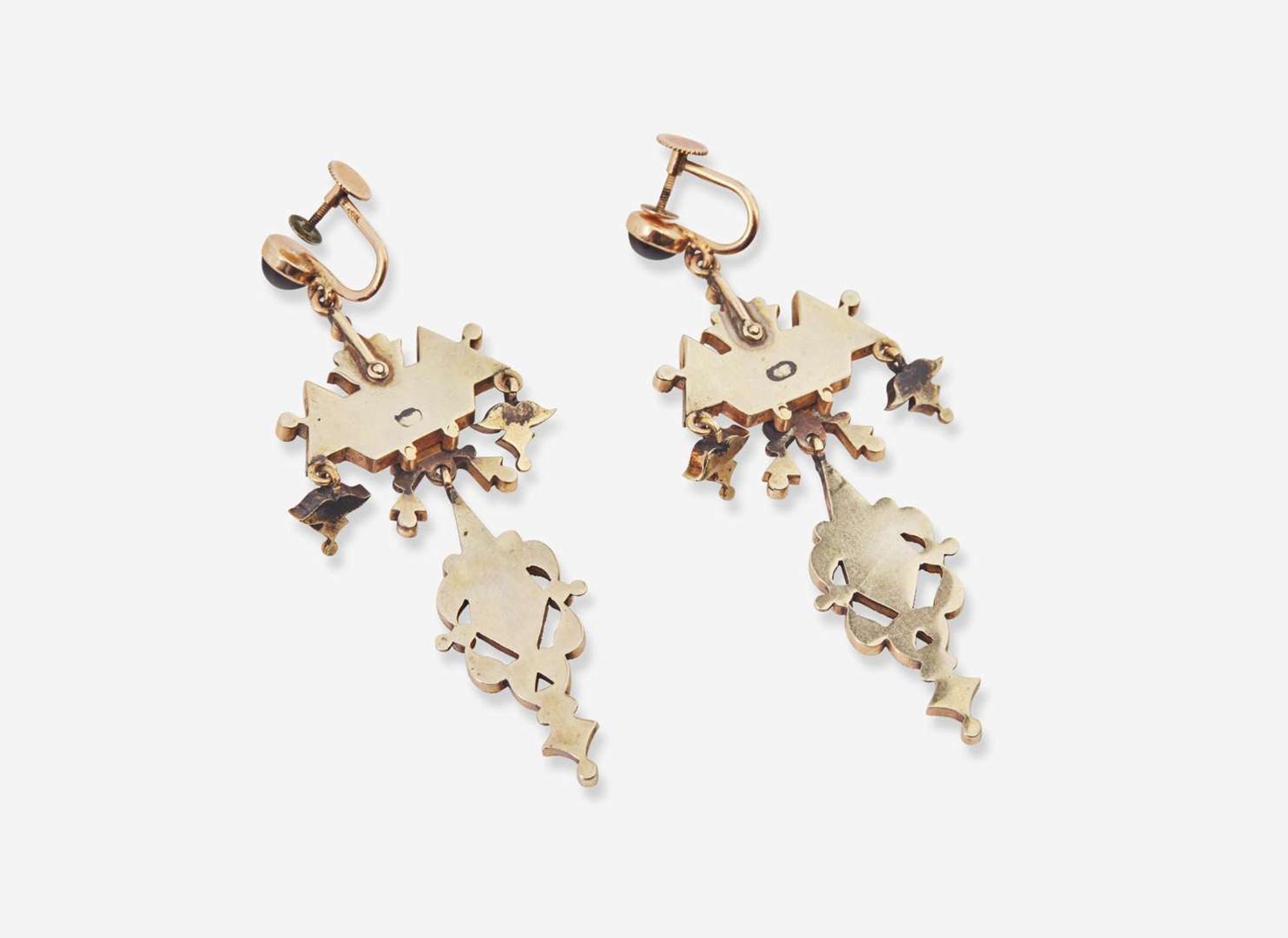 A Pair of Victorian Onyx Drop Earrings
