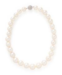 SOUTH SEA CULTURED PEARL AND DIAMOND NECKLACE