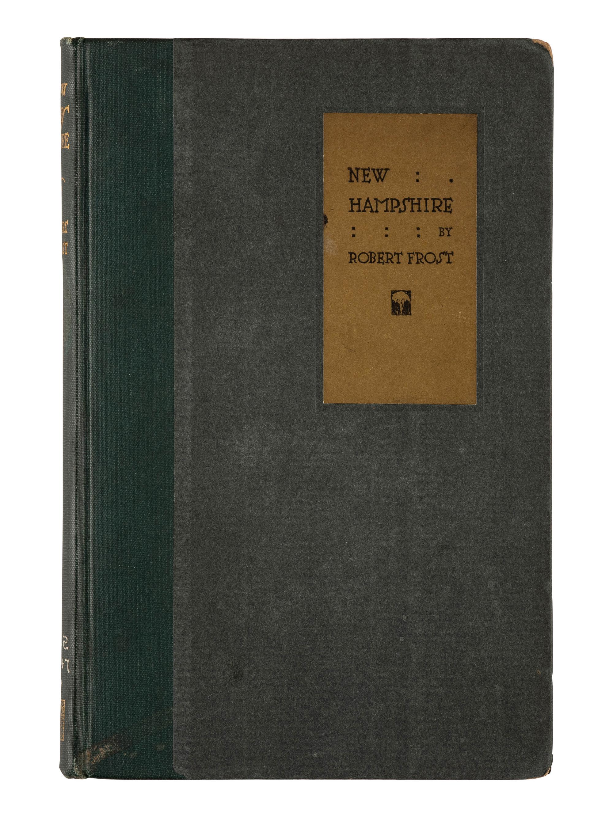 FROST, Robert (1874-1963). New Hampshire . New York: Henry Holt & Company, 1923.