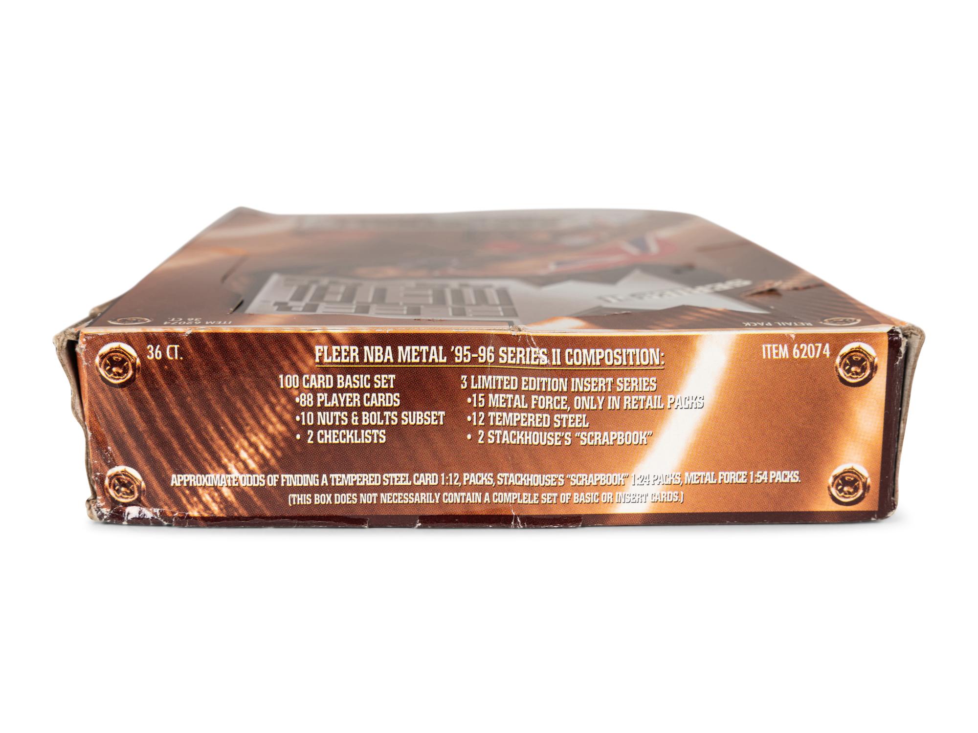 A Retail Box of 1995-96 Fleer Metal Series 2 Basketball Cards