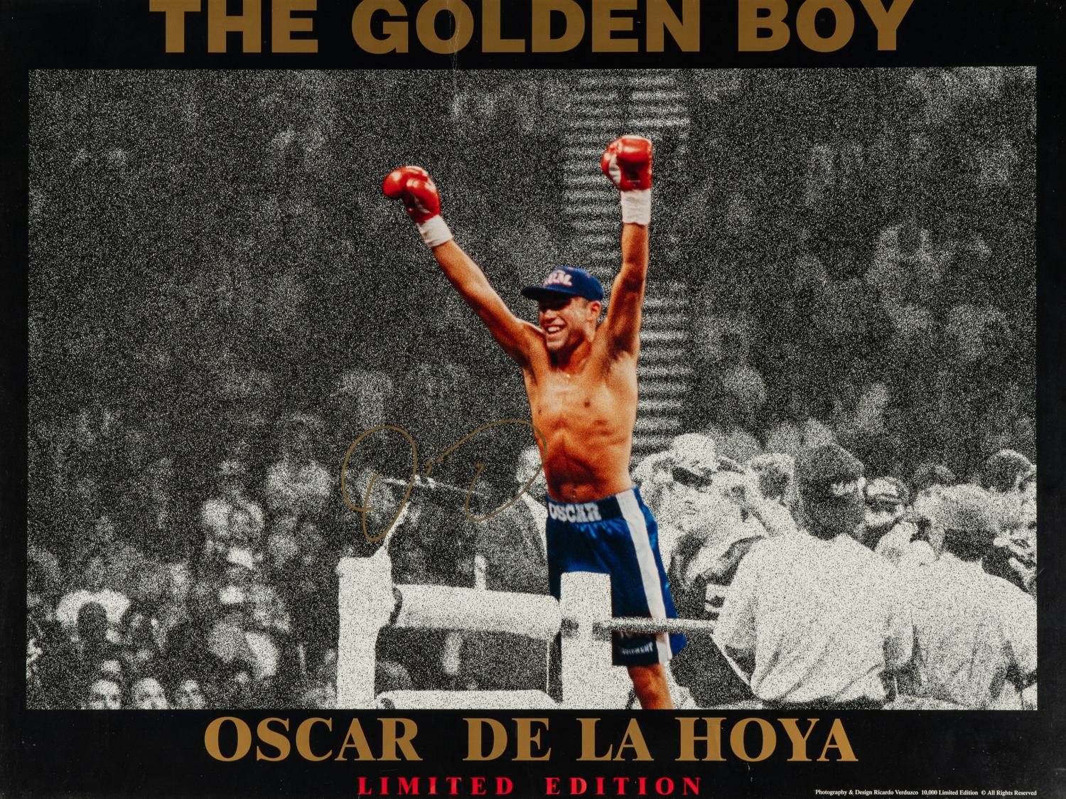 An Oscar de la Hoya Signed Autograph Display (de la Hoya Foundation Letter)