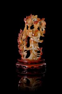 A Carved Agate Figure of a Meiren — 20TH CENTURY