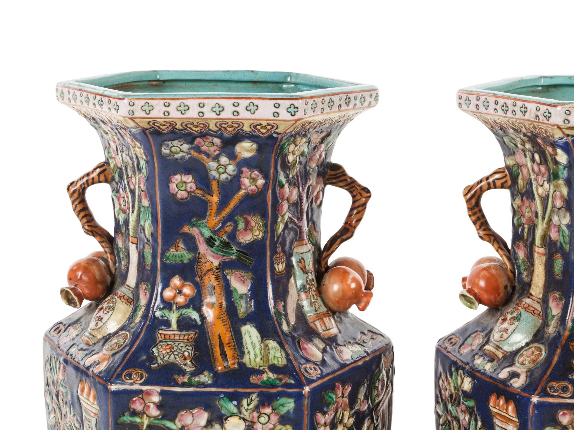 A Pair of Chinese Export Porcelain Vases