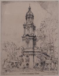 Ernest Roth, (American, 1879-1964), St. John's Cathedral Tower, 1924
