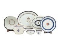 A Group of Chinese Export Porcelain Armorial Articles
