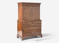 A George I Walnut Bureau Cabinet