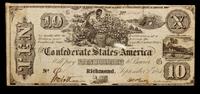An 1861 Confederate States of American T-29 $10 Bank Note — PCGS CURRENCY GRADED VF20 APPARENT