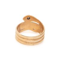 YELLOW GOLD AND DIAMOND SNAKE RING