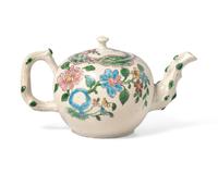 A Staffordshire Salt-Glazed Stoneware Teapot