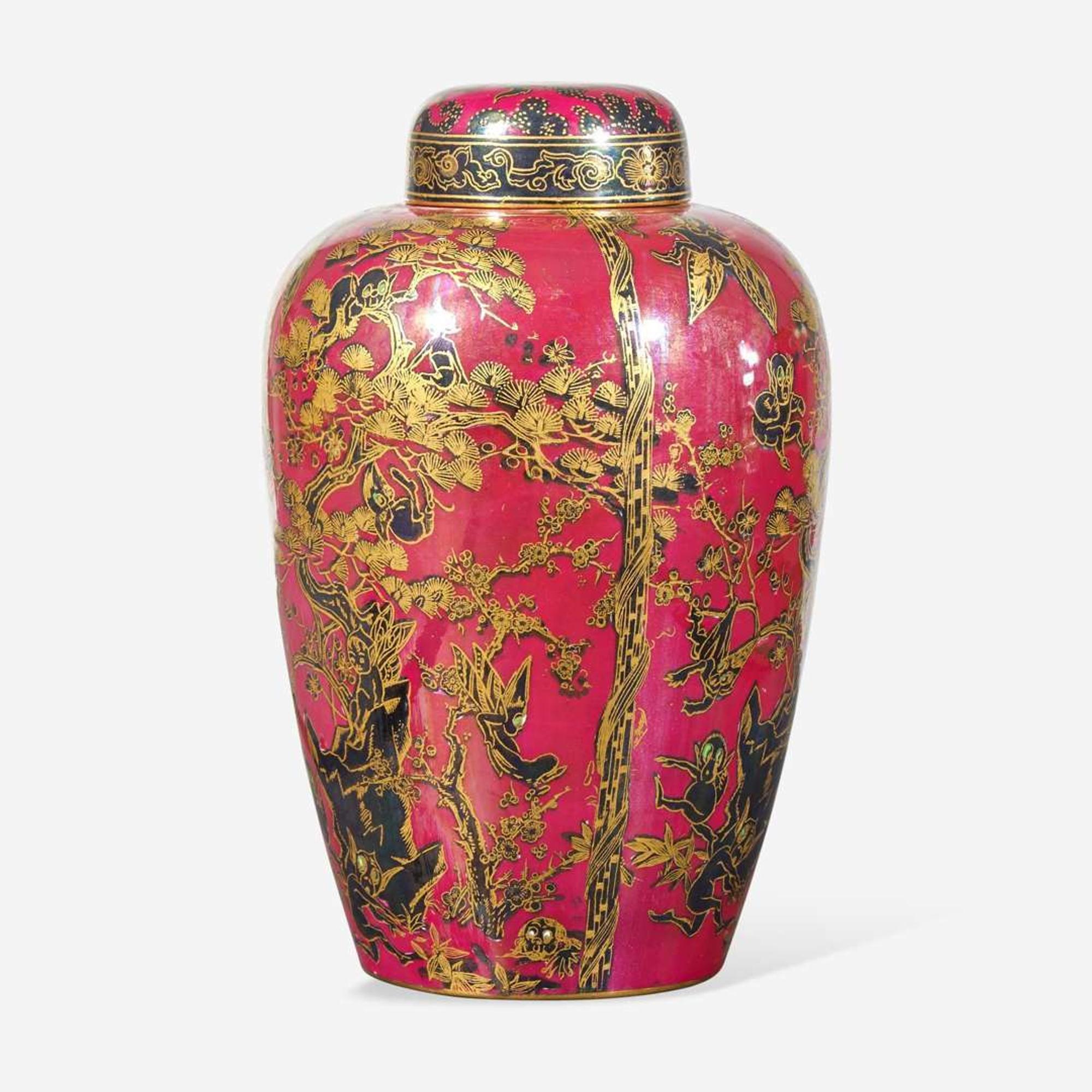 A Wedgwood Fairyland Lustre Vase and Cover UK, circa 1925