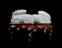A Chicken Bone Jade Brush Rest 18TH CENTURY Length 4 1/2 inches. — LIKELY 18TH CENTURY