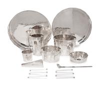 A Set of Italian Hand Hammered Silver-Plate Table Articles