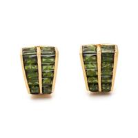YELLOW GOLD AND TOURMALINE EARCLIPS