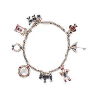 ART DECO, DIAMOND AND MULTIGEM CHARM BRACELET